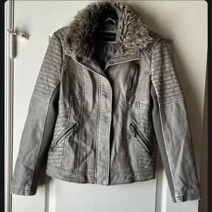 Signature Studio Faux Leather Jacket (Size: Med)